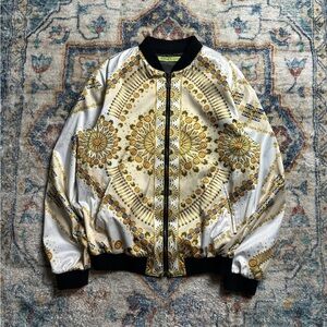 Versace Gold Chains Zip-up Light Jacket Medium
